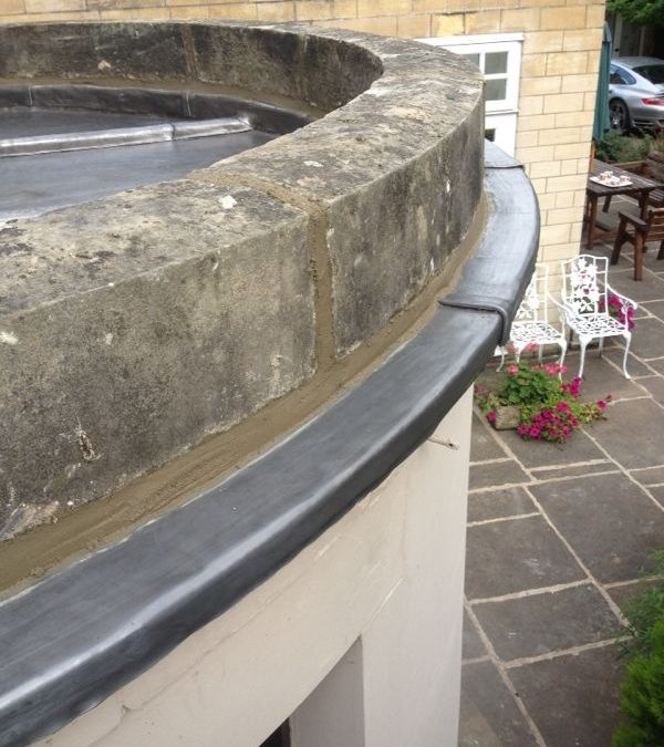 New lead covered circular bay roof covering