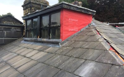 Slating works to roof of Victorian House